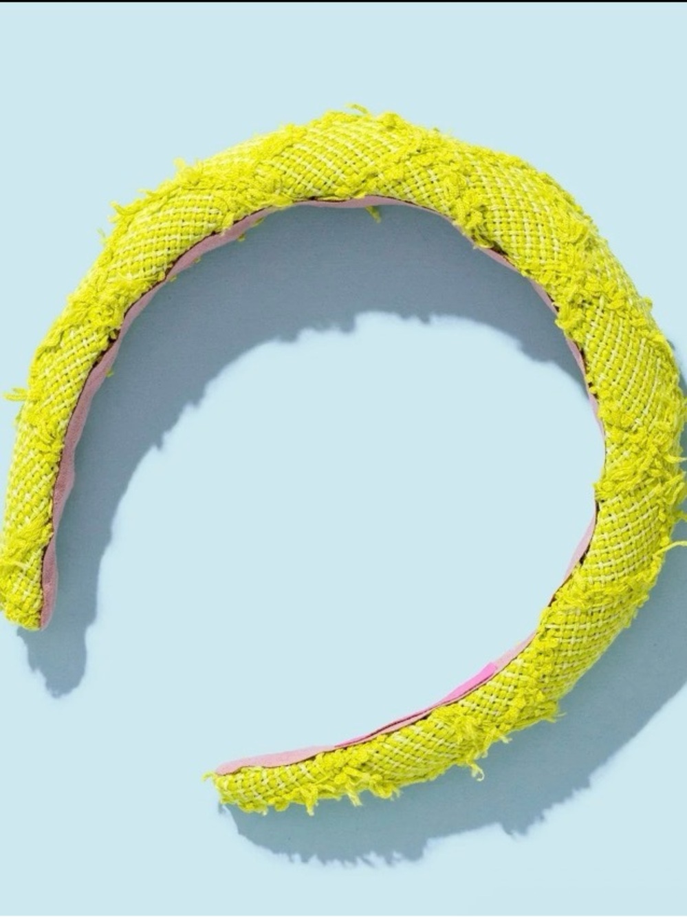 Neon Green Tweed Padded Headband